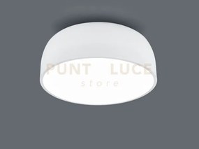 Baron plafoniera tonda metallo bianco con diffusore satinato d.52 c...