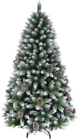 Albero di Natale artificiale Norway pigne innevato verde H 240 cm x ø 132 cm
