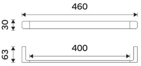 NIMCO MA 29046-26 - Appendiabiti da parete MAYA 46 cm cromo lucido