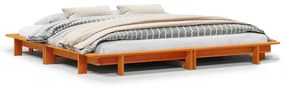 Letto Senza Materasso Marrone Cera 160x200 Cm İn Legno Di Pino /