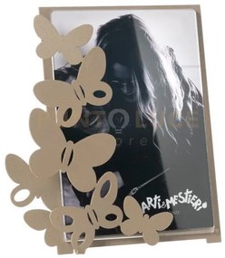 Porta foto butterly grande beige in ferro 24x26cmh(18x24formatofoto)