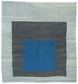 Kilim Tappeto 130x120 Nero (Iran) Tessuto A Mano