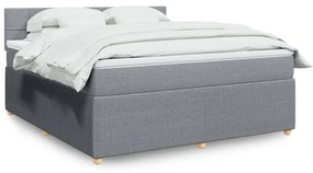 Giroletto A Molle Con Materasso Grigio Chiaro180x200 Cm Tessuto /