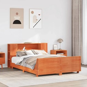 Giroletto Senza Materasso Marrone Cera 160x200 Cm Legno Di Pino /
