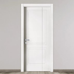 Porta interna pieghevole a libro asimmetrica Polaris in legno laccato colore bianco, L 70 x H 210 cm, apertura a destra