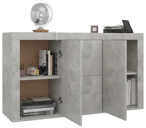 Credenza grigio cemento 120x36x69 cm in truciolato