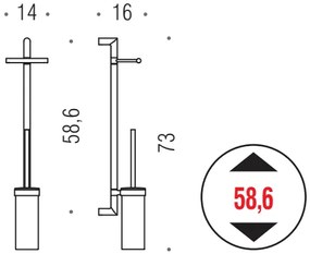 Colombo Planets B9823 asta portarotolo portascopino a muro Cromo