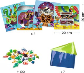 Gioco creativo con foglio metallico e pietre - Pirati