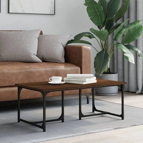 Tavolino Da Salotto Rovere Marrone 90x50x35cm Legno Multistrato /