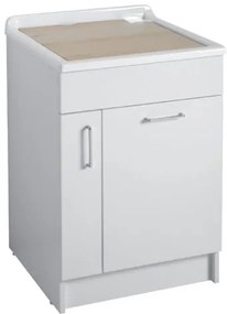 Colavene Jollywash mobile lavatoio 60x60 con cestello estraibile asse strofinatoio double face bianco lucido