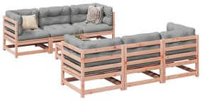 Set divani da giardino 7 pz in legno massello abete douglas