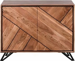 Armadietto di colore naturale in acacia massiccia 120x78x40 cm Ambala – Interia Home &amp; Living