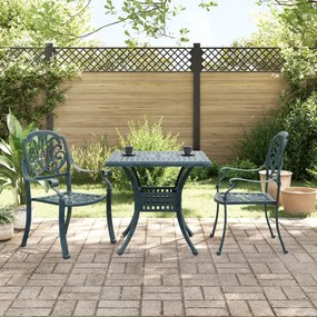 Set Da Bistrò 3 Pz Verde İn Alluminio Pressofuso /