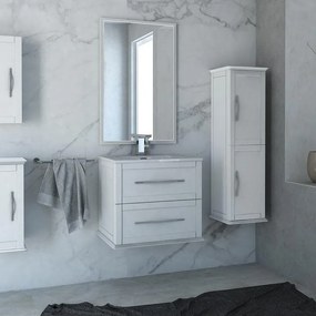 Mobile da bagno sospeso sotto lavabo L 60 x H 55 x P 46 cm bianco laccato opaco, 2 cassetti BADEN HAUS Tiffany