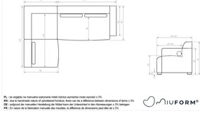 Divano angolare componibile color crema (con penisola a sinistra) Flex Felix – Miuform