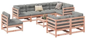 Set divani da giardino 9 pz in legno massello abete douglas
