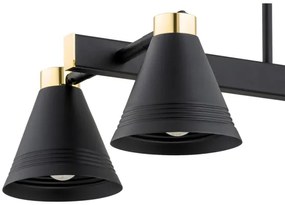 Argon 1774 - Lampadario su palo AVALONE 4xE27/15W/230V nero/oro