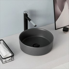 Lavabo D'Appoggio 36 Cm Rubicer "Break The Rules" Grigio Opaco