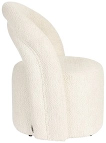 Poltrona color crema girevole con rivestimento in bouclé Seina – Dutchbone