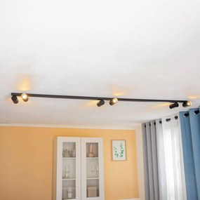 Nowodvorski Lighting Faretto da soffitto Mono VI, nero/oro, 6 luci