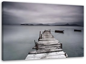 Quadro su tela, Ponte sul lago  Dimensioni Tappeti 60x40