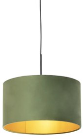 Lampada sospensione velluto verde 35 cm - COMBI