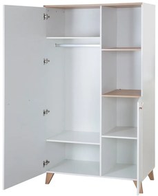 Armadio per bambini bianco con effetto rovere 52x180x180 cm Léon – Roba