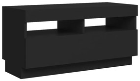 Mobile Porta TV con Luci LED Nero 80x35x40 cm