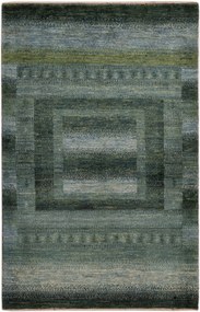 Loribaft Tappeto 130x80 Verde (Iran) Annodato A Mano