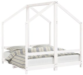 Giroletto per bambini bianco 2x(70x140)cm legno massello pino