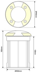 Faretto Carrabile Bidirezione MR16 IP67 Acciaio INOX 12/24V Inox