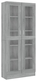 Mobile Vetrina Grigio Sonoma 82,5x30,5x185,5 Legno Multistrato