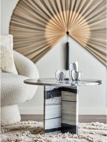 Tavolino da salotto rotondo bianco e nero in marmo ø 61 cm Rosito – Bloomingville