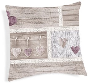 Federa cuscino Shabby love viola 40x40 cm Made in Italy