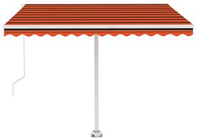 Tenda da Sole Manuale con LED 300x250cm Arancione e Marrone