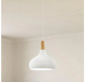Eglo 901178-Lampada sospesa su cavo SABINAR 1xE27/60W/230V Ø28 cm bianca-