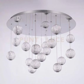 Diamante plafoniera, acrilico trasparente, struttura cromata, led 7...