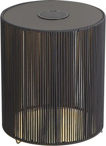 Lampada da tavolo moderna da esterno grigio scuro con LED ricaricabile e solare IP54 - Rope