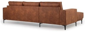 Divano angolare in similpelle marrone cognac (angolo sinistro) Copenhagen - Scandic