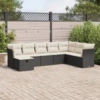 Set Divani da Giardino con Cuscini 8 pz Nero in Polyrattan 3325332