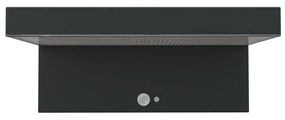Applique LED Solare Minimal Nera con Sensore di Movimento Colore Bianco Naturale 4.000K