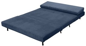 Divano letto in velluto a coste blu 140 cm Mallory - Støraa