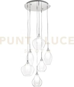 Lampadario a sospensione skyline doppio vetro trasparente e bianco ...