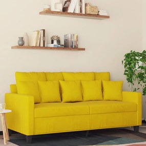 Divano A 2 Posti Giallo 140 Cm İn Velluto /