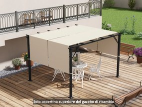 Copertura per Gazebo Pergola 3x3 m 488x122 cm  in PE Impermeabile Cachi...