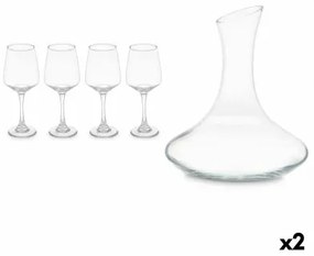 Set Vino Trasparente Vetro 420 ml 1,8 L (2 Unità)