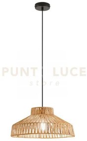 Lampadario a sospensione tropikana legno intrecciato 1 luce attacco...