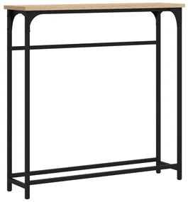Tavolino consolle rovere sonoma 75x19,5x75 cm legno multistrato