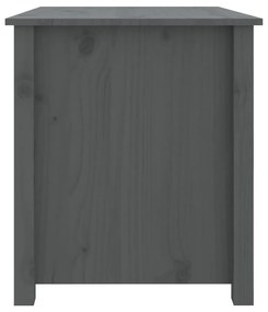 Tavolino da Salotto Grigio 71x49x55 cm Legno Massello di Pino