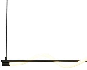 Lampadario Moderno Serpente Acciaio Bianco Policarbonato Nero Led 15W 2700K